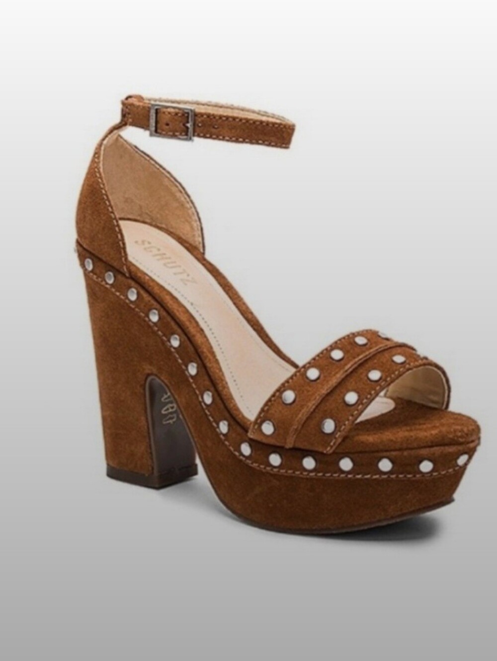Schutz Tora Studded Suede Platform Sandals